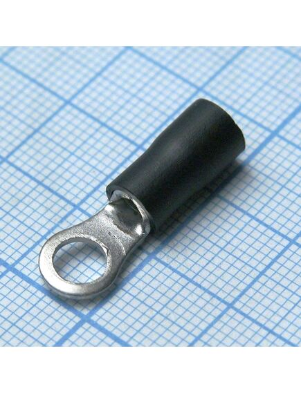 RV3.5-5S Black, наконечник кабельный кольцевой с изоляцией d=5.3мм, сеч. пров.2.5-4.0мм2