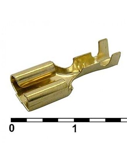 DJ626-6.3C, кабельный наконечник неизолированный, гнездо ножевое 6.3мм для проводника сечением 0.8-2.0 мм2