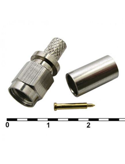 SMA-C58P, разъём высокочастотный, штекер sma обжим на кабель rg58