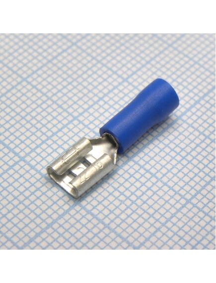 FDD1.25-187(8) Blue, наконечник кабельный ножевой (гнездо) с изоляцией 0.8х4.75мм, сеч. пров. 0.5-1.5мм2