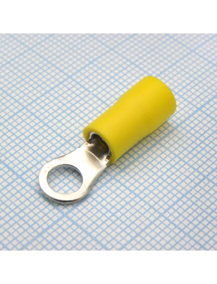RV3.5-5L Yellow, наконечник кабельный кольцевой с изоляцией d=5.3мм, сеч. пров.2.5-4.0мм2