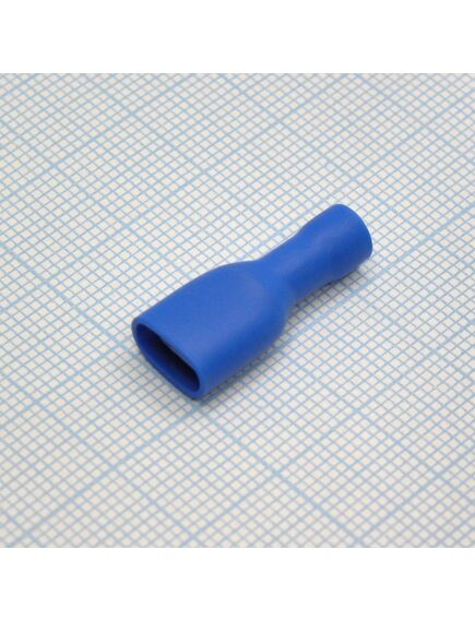 FDFD2-250 Blue, наконечник кабельный ножевой (гнездо) полностью в изоляции 0.8х6.35мм, сеч. пров. 1.5-2.5мм2