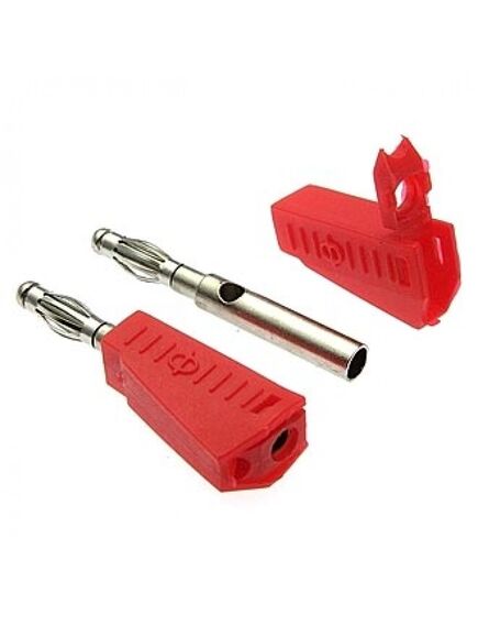 Z040 4MM STACKABLE PLUG RED, штекер z040 4 мм составной штекер, красный, под пайку