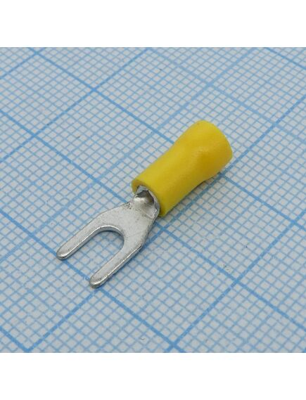 SV1.25-3.7L Yellow, наконечник кабельный вилочный с изоляцией d=3.7мм, сеч. пров.0.5-1.5мм2