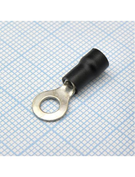 RV1.25-4L Black, наконечник кабельный кольцевой с изоляцией d=4.3мм, сеч. пров.0.5-1.5мм2