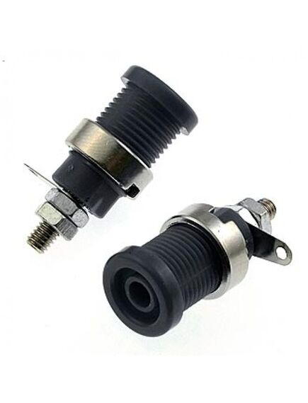 Z012 4MM PANEL JACK BLACK, клемма приборная z012 4 мм на панель jack черный, на панель под пайку