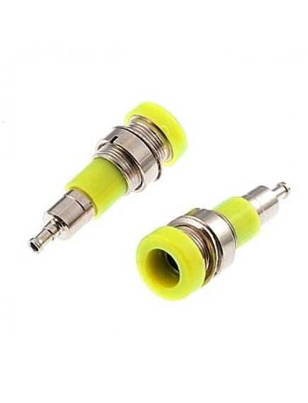 Z010 4MM PANEL JACK YELLOW, гнездо z010 4 мм на панель jack желтый, на панель под пайку