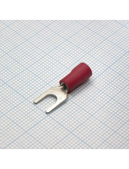SV1.25-4M Red, наконечник кабельный вилочный с изоляцией d=4.3мм, сеч. пров.0.5-1.5мм2