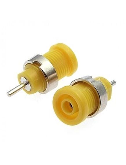 Z015 4MM YELLOW, гнездо z015 4 мм желтый, на панель под пайку