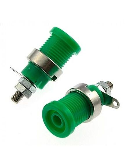 Z012 4MM PANEL JACK GREEN, клемма приборная z012 4 мм на панель jack зеленый, на панель под пайку