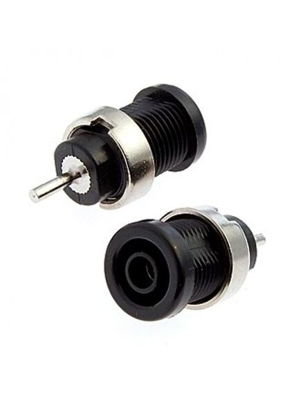 Z015 4MM BLACK, гнездо z015 4 мм черный, на панель под пайку