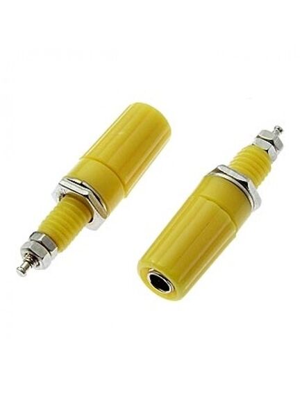 Z019 4MM BINDING POST YELLOW, клемма приборная z019 4 мм, желтый, на панель под пайку