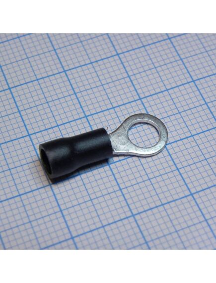 RV1.25-5 Black, наконечник кабельный кольцевой с изоляцией d=5.3мм, сеч. пров.0.5-1.5мм2