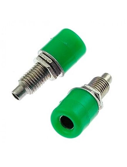 Z011 4MM PANEL JACK GREEN, гнездо z011 4 мм на панель jack зеленый, на панель под пайку