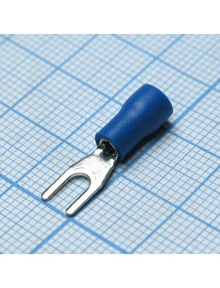 SV1.25-3.2 Blue, наконечник кабельный вилочный с изоляцией d=3.2мм, сеч. пров.0.5-1.5мм2