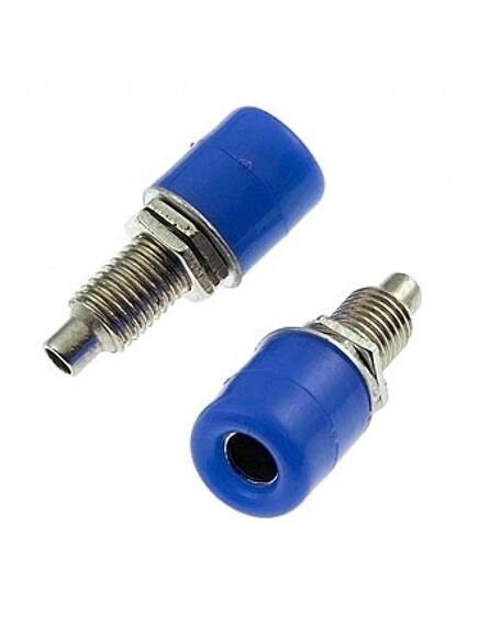 Z011 4MM PANEL JACK BLUE, гнездо z011 4 мм на панель jack синий, на панель под пайку