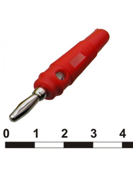 10-0074 RED, штекер 10-0074 красный, винтовое крепление