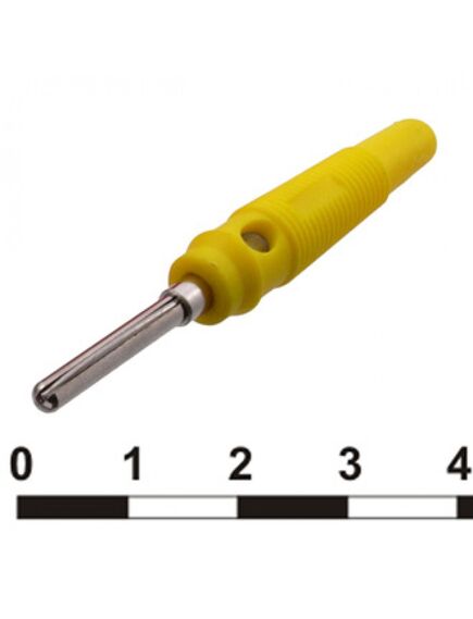 10-0077 YELLOW, штекер 10-0077 желтый, винтовое крепление