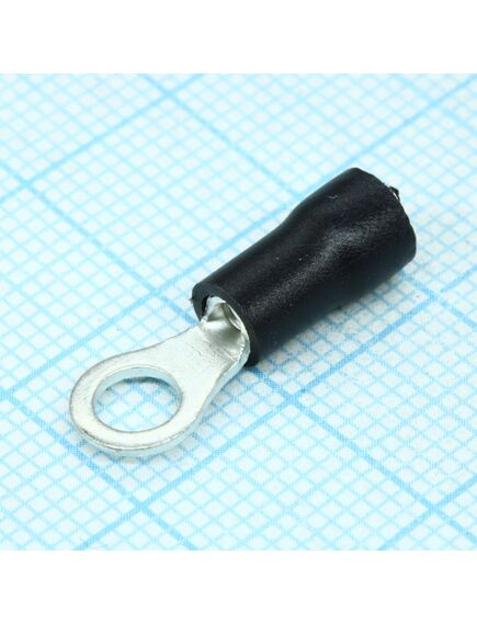 RV1.25-4 Black, наконечник кабельный кольцевой с изоляцией d=4.3мм, сеч. пров.0.5-1.5мм2