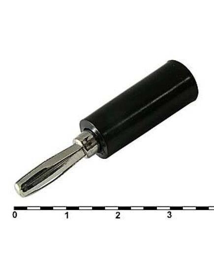 10-0073 A BLACK, штекер приборный на кабель под пайку