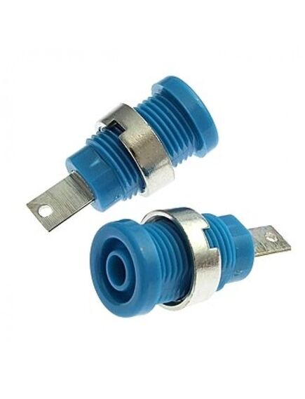 Z013 4MM PANEL JACK BLUE, гнездо z013 4 мм на панель jack синий, на панель под пайку