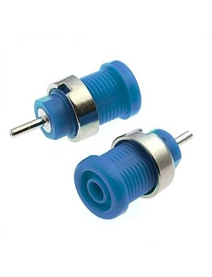 Z015 4MM BLUE, гнездо z015 4 мм синий, на панель под пайку