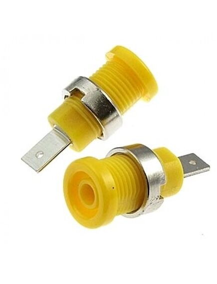 Z017 4MM YELLOW, гнездо z017 4 мм желтый, на панель под пайку