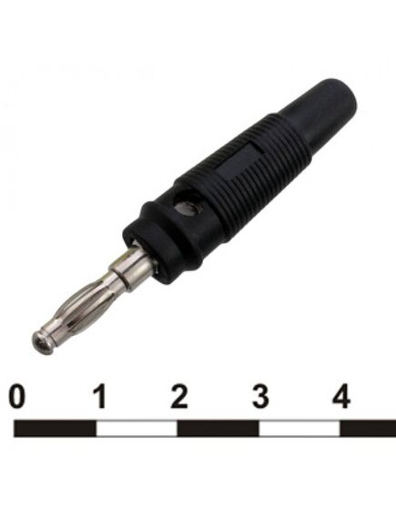 10-0075 BLACK, штекер 10-0075 черный, винтовое крепление
