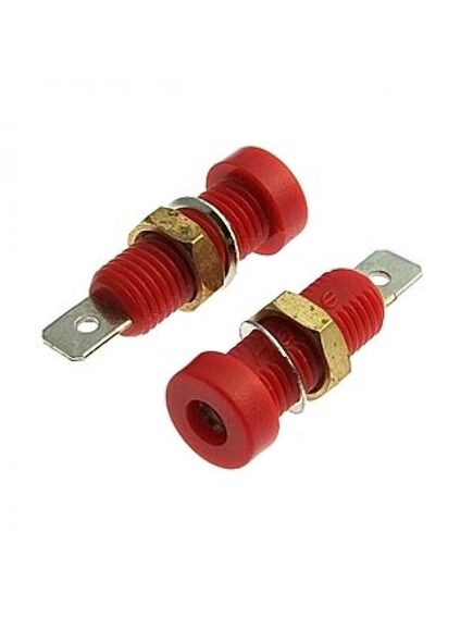 Z032 4MM SOCKET RED, клемма приборная z032 4 мм, разъем красный, диаметр 4 мм