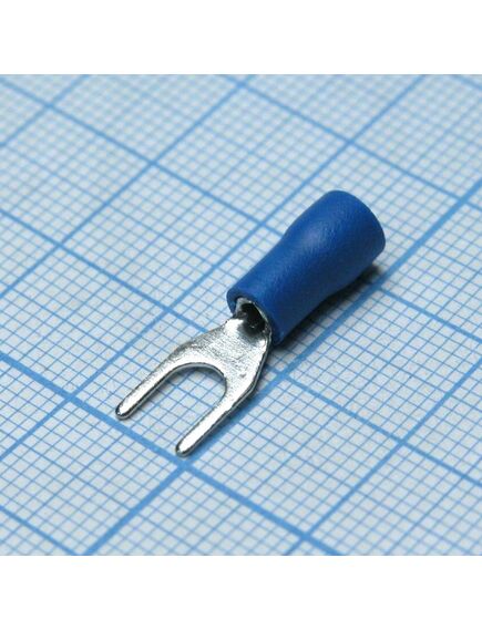 SV1.25-4S Blue, наконечник кабельный вилочный с изоляцией d=4.3мм, сеч. пров.0.5-1.5мм2