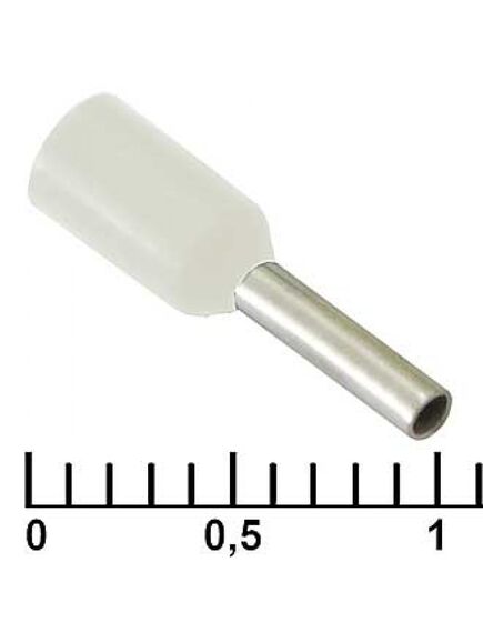 DN00706 WHITE (1.2X6MM), наконечник кабельный трубчатый обжимной