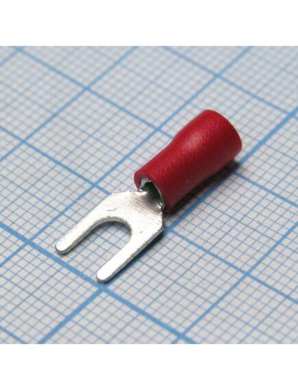 SV1.25-4L Red, наконечник кабельный вилочный с изоляцией d=4.3мм, сеч. пров.0.5-1.5мм2