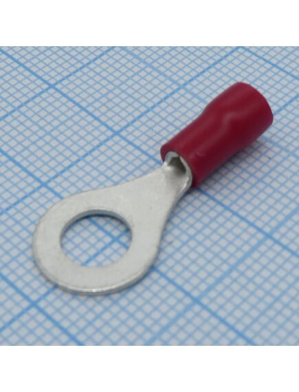 RV1.25-6 Red, наконечник кабельный кольцевой с изоляцией d=6.4мм, сеч. пров.0.5-1.5мм2, изображение 2