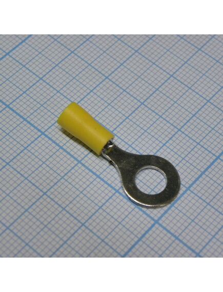 RV1.25-6 Yellow, наконечник кабельный кольцевой с изоляцией d=6.4мм, сеч. пров.0.5-1.5мм2