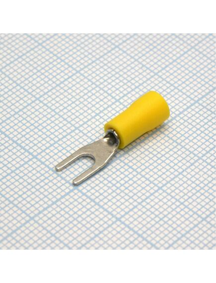 SV1.25-3.2 Yellow, наконечник кабельный вилочный с изоляцией d=3.2мм, сеч. пров.0.5-1.5мм2