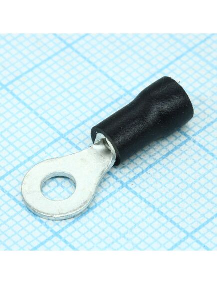 RV1.25-3.7L Black, наконечник кабельный кольцевой с изоляцией d=3.7мм, сеч. пров.0.5-1.5мм2