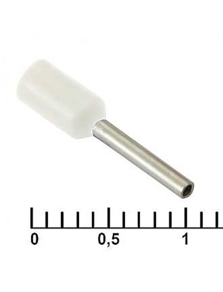 DN00508 WHITE (1X8MM), наконечник на кабель dn00508, белый, 1x8 мм