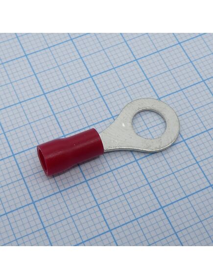RV1.25-6 Red, наконечник кабельный кольцевой с изоляцией d=6.4мм, сеч. пров.0.5-1.5мм2