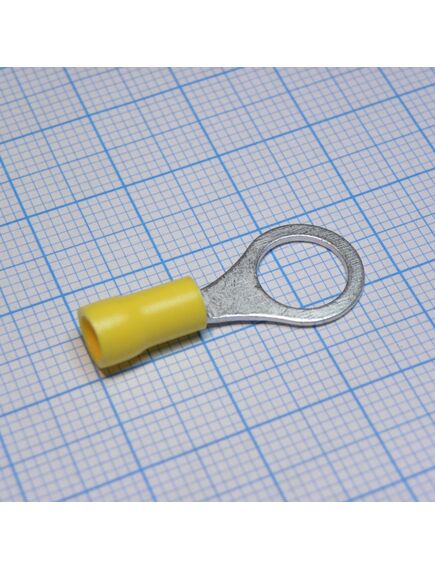 RV1.25-8 Yellow, наконечник кабельный кольцевой с изоляцией d=8.4мм, сеч. пров.0.5-1.5мм2