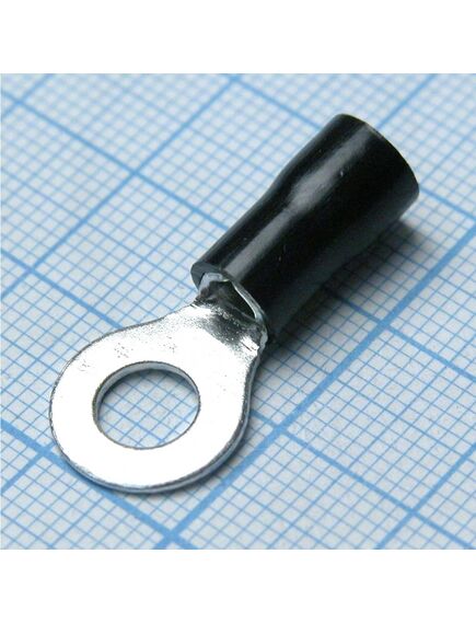 RV3.5-6 Black, наконечник кабельный кольцевой с изоляцией d=6.4мм, сеч. пров.2.5-4.0мм2