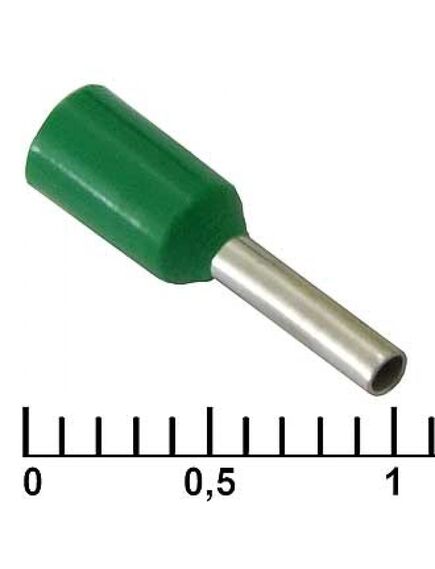 DN00706 GREEN (1.2X6MM), наконечник кабельный трубчатый обжимной