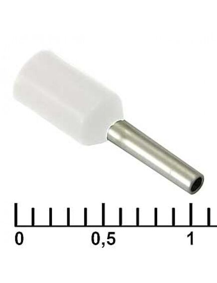 DN00506 WHITE (1X6MM), наконечник на кабель dn00506, белый, 1x6 мм