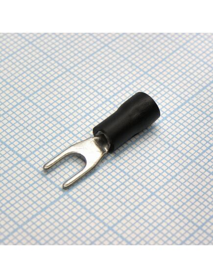 SV1.25-3.7S Black, наконечник кабельный вилочный с изоляцией d=3.7мм, сеч. пров.0.5-1.5мм2