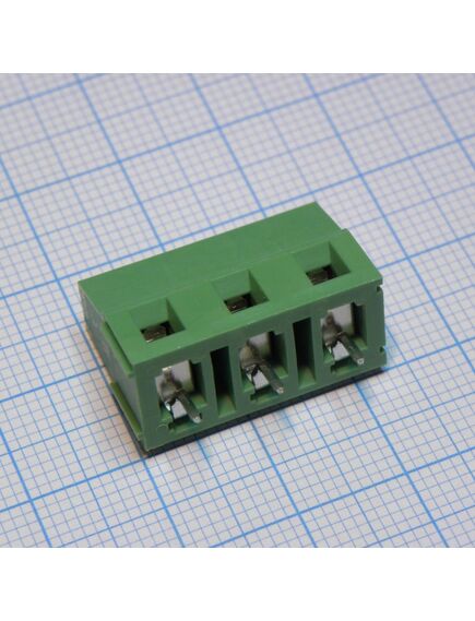 DG128-7.5-03P-14-00A(H), винтовой клеммный блок c рельефной обоймой, 3 контакта шаг 7.5мм зеленый