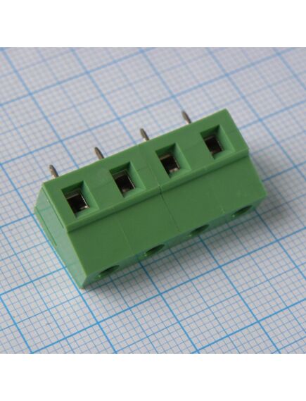DG128-7.5-04P-14-00A(H), винтовой клеммный блок c рельефной обоймой, 4 контакта шаг 7.5мм зеленый