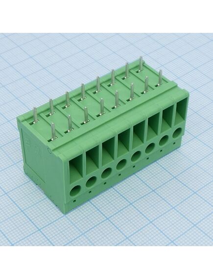 DG107R-6.35-08P-14-00A(H), винтовой клеммный блок c рельефной обоймой, 2 контакта. серия dg107r-6.35