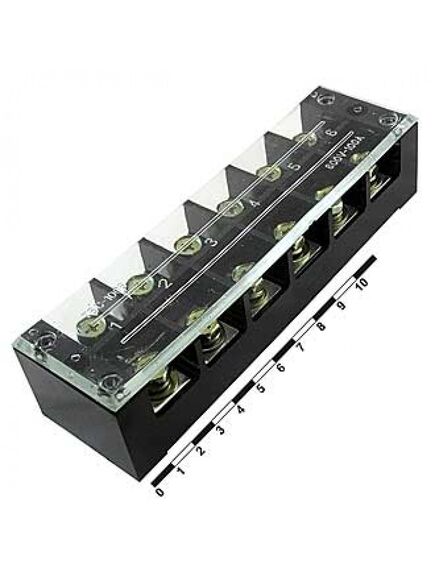 TB-10006, клеммная колодка винтовая с крышкой 12 контактов (2х6) м6, awg6, 10мм2, 100а 600в