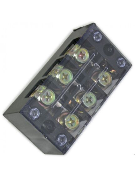 TBC-6003, клеммная колодка винтовая с крышкой 6 контактов (2х3) м5, awg6, 10мм2, 60а 600в