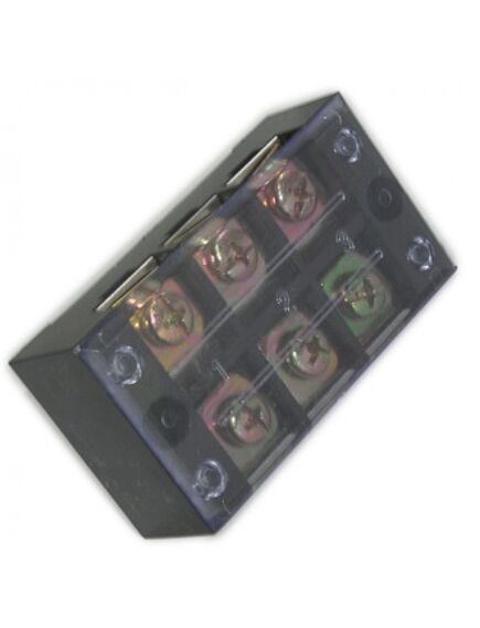 TB-4503, клеммная колодка винтовая с крышкой 6 контактов (2х3) м5, awg6, 10мм2, 45а 600в