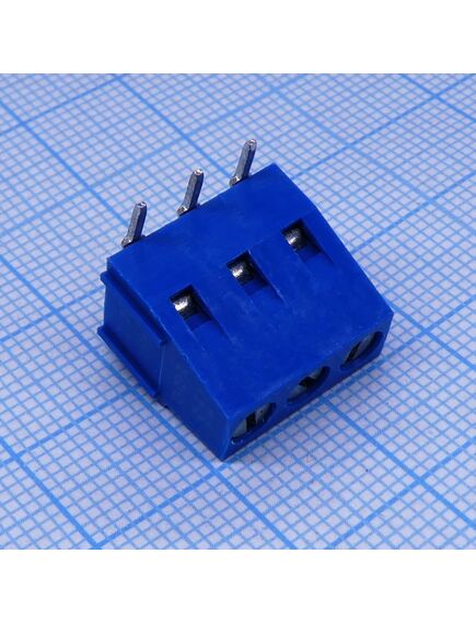DG128R-5.0-03P-12-00A(H), винтовой клеммный блок c рельефной обоймой, 3 контакта шаг 5.0мм синий